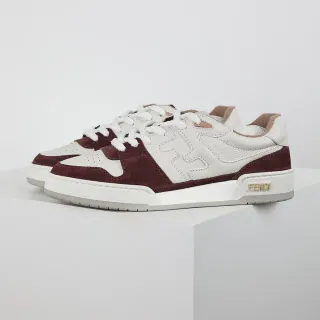 Fendi FF Low Burgundy and White Lifestyle Sneakers
