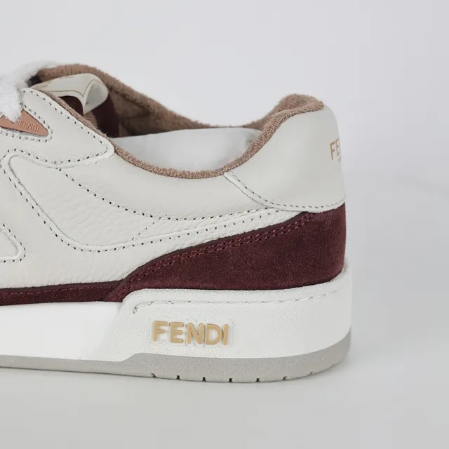 Fendi FF Low Borgonha e Branco Tênis Lifestyle 4