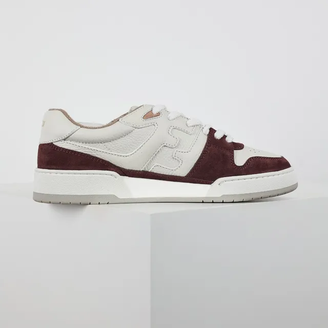 Fendi FF Low Borgonha e Branco Tênis Lifestyle 7