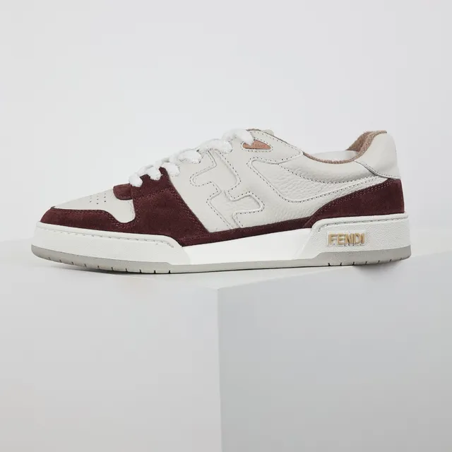 Fendi FF Low Borgonha e Branco Tênis Lifestyle 9