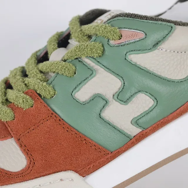 Fendi FF Motif Terracotta e Sage Green tênis lifestyle 6