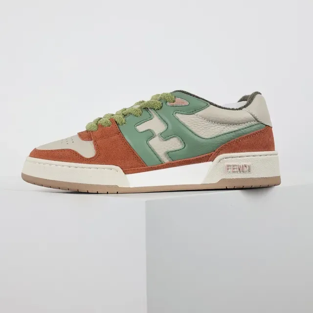Fendi FF Motif Terracotta e Sage Green tênis lifestyle 9