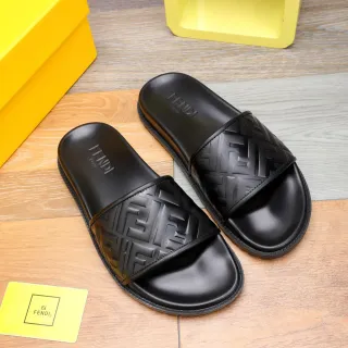 Fendi FF Slide Black Slippers