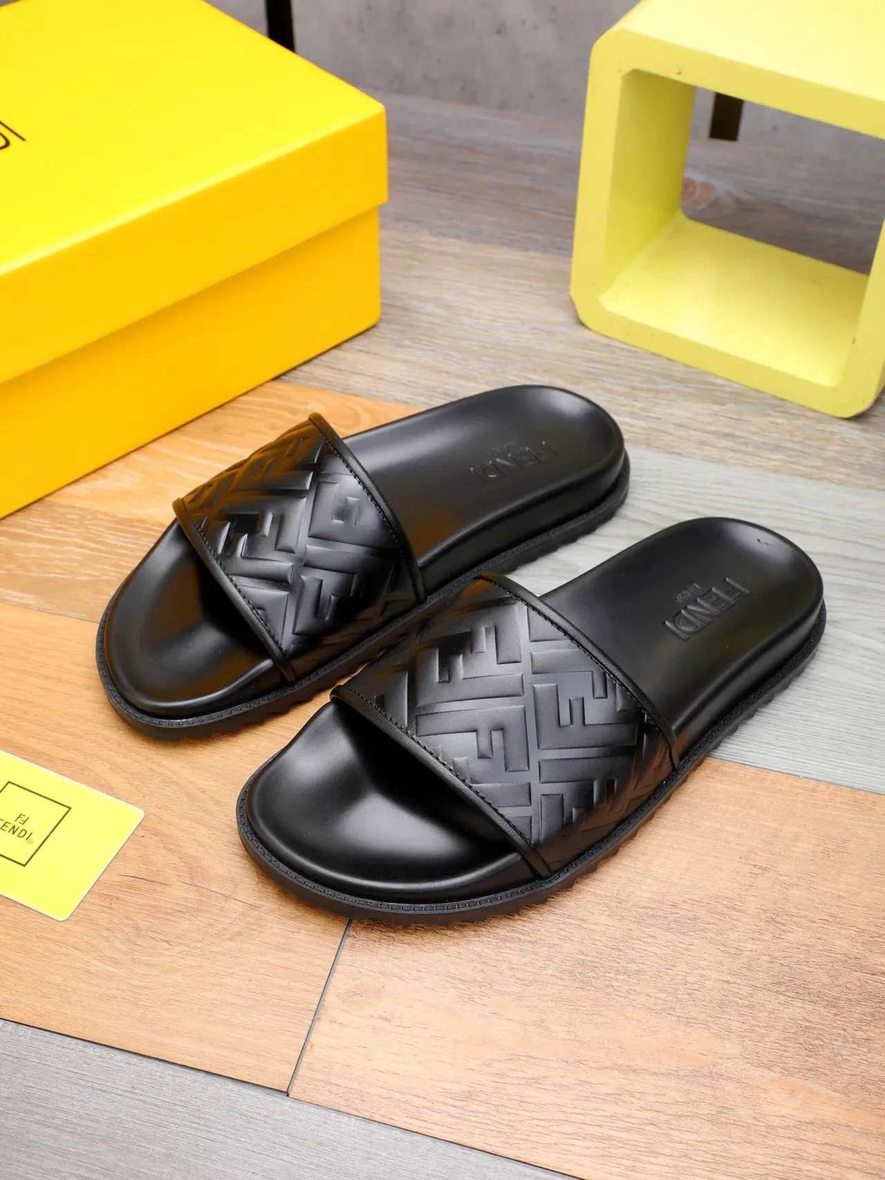 Fendi FF Slide Black Slippers 9