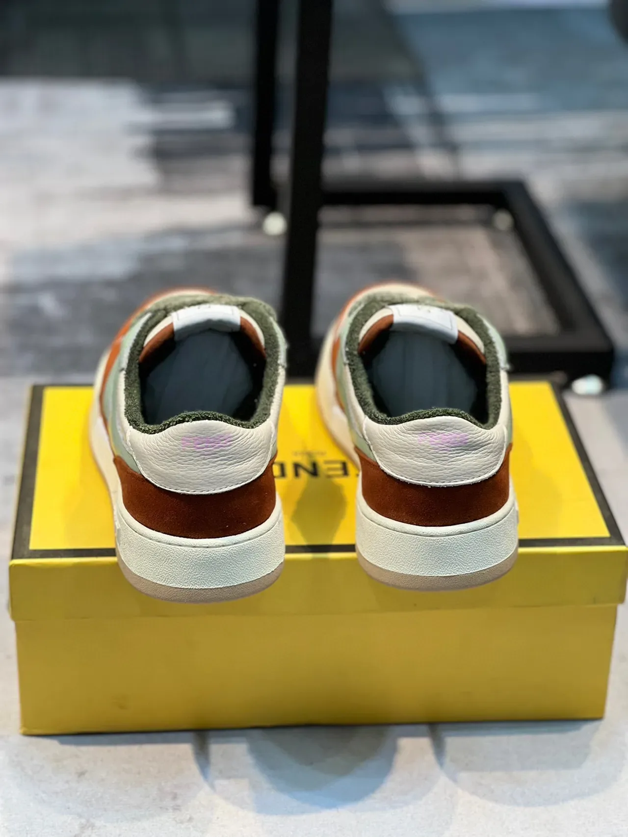 Fendi Lifestyle Sneaker Brown Multicolor Multi-Panel Color-Blocked Suede And Leather Mix Lifestyle Sneakers 2