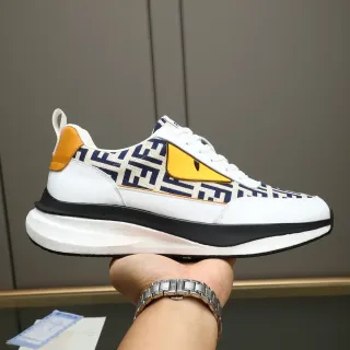 Fendi Monster Sneaker White Navy Yellow FF Monogram Lifestyle Sneakers