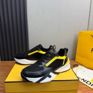 Fendi Runner Black and Yellow Chunky Sneakers