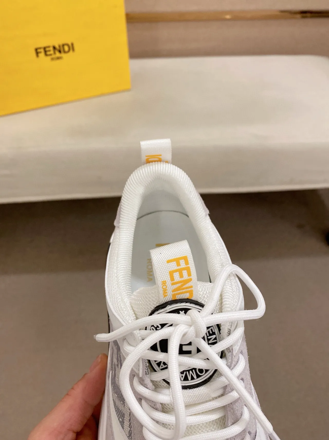 Fendi Track Trainer Tênis Cinza Monograma Chunky 6