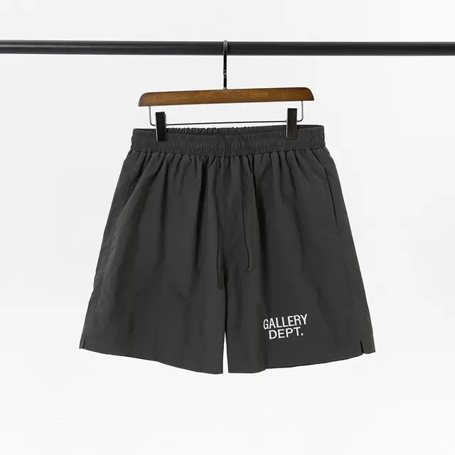 Gallery Dept Black Gray Elastic Waist Drawstring Closure Shorts 4
