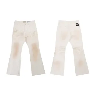 Gallery Dept Distressed Ruched Flared Pants