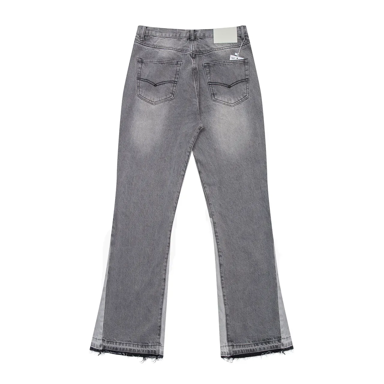 Gallery Dept Flared Contrast-Panel Washed Gray Jeans 3