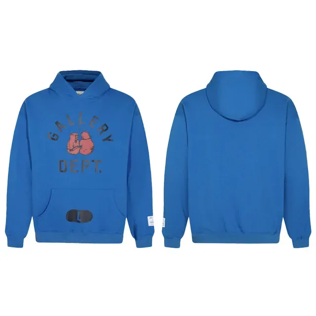 Gallery Dept Graphic Boxing Gloves Blue Red Kangaroo-Pocket Hoodie 2