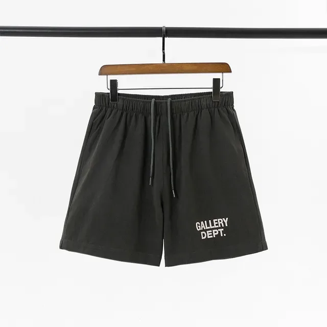Gallery Dept Relaxed Drawstring Army Green Black Fit Elastic Waist Shorts 2