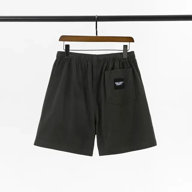Gallery Dept Relaxed Drawstring Army Green Black Fit Elastic Waist Shorts 3