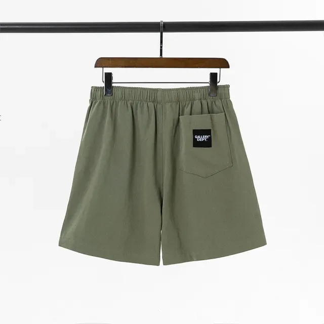 Gallery Dept Relaxed Drawstring Army Green Black Fit Elastic Waist Shorts 5