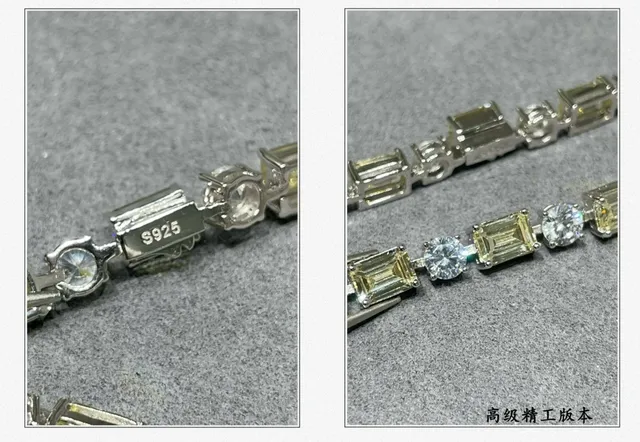 Alternating Yellow and Clear Gemstone Link Bracelet 5