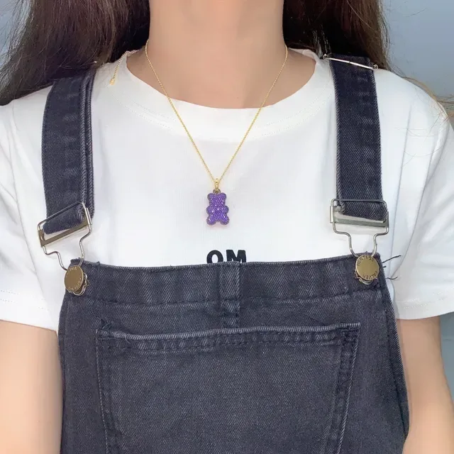 APM Monaco Teddy Bear Pave Crystal Pendant Necklace 2