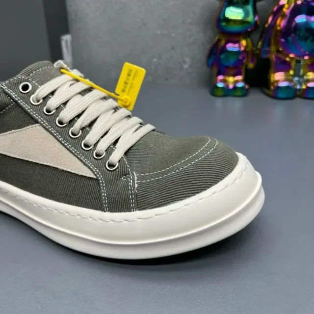 Army Green Beige Canvas Upper Contrast Side Panel Lifestyle Sneakers 9