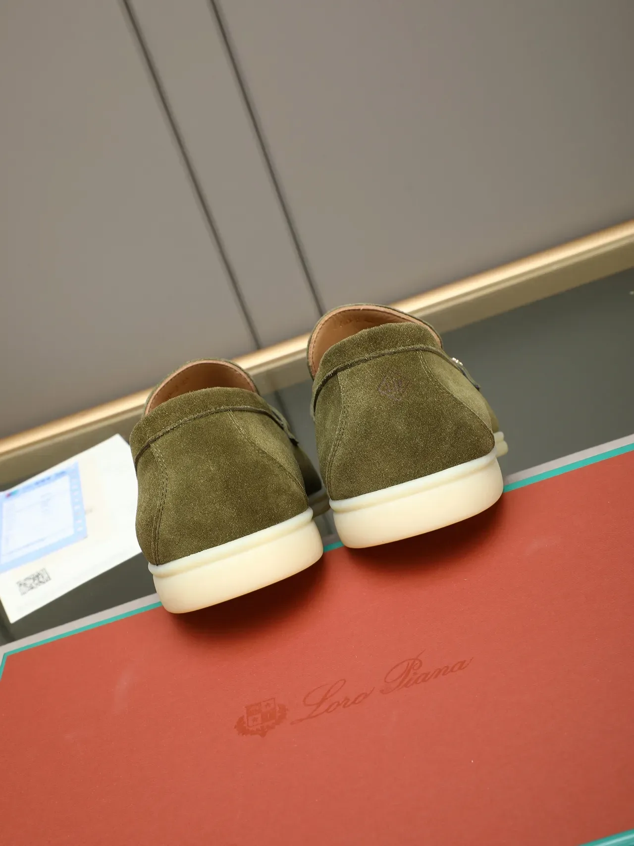 Army Green Beige Suede Upper Penny Strap Loafer 4