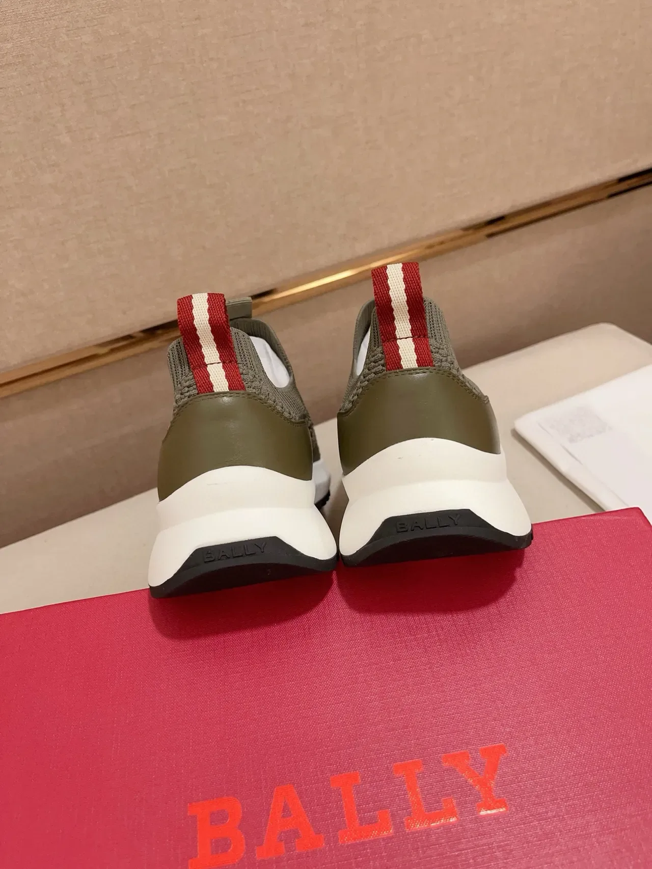 BALLY Olive Green Knit Slip-On Lifestyle Sneaker 3