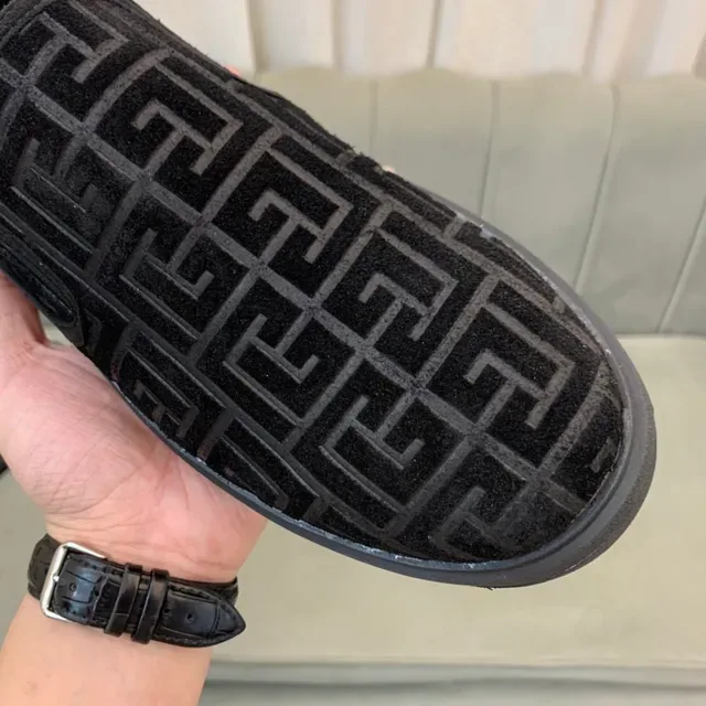 Balm Black Velvet Upper Greek Key Embossing Loafer 3