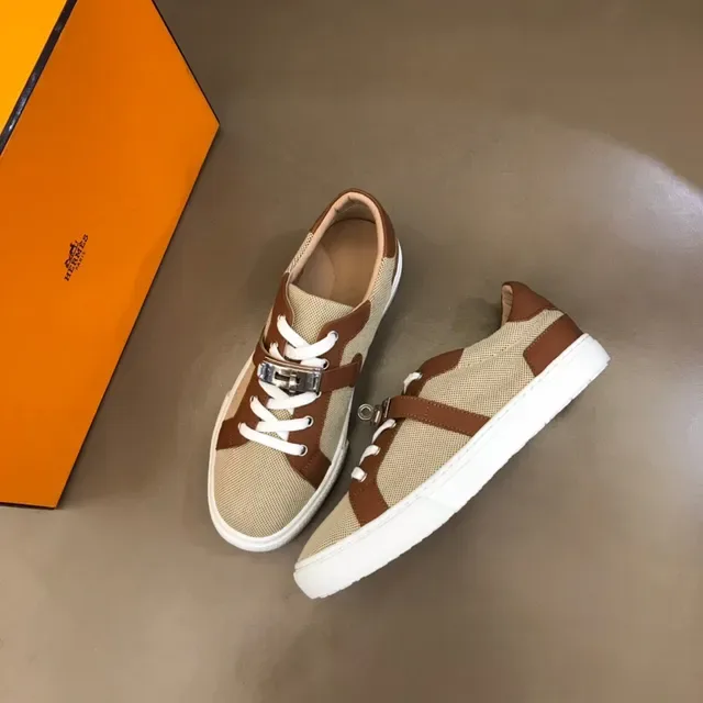 Beige and Brown Mesh Leather Panel Sneaker 8