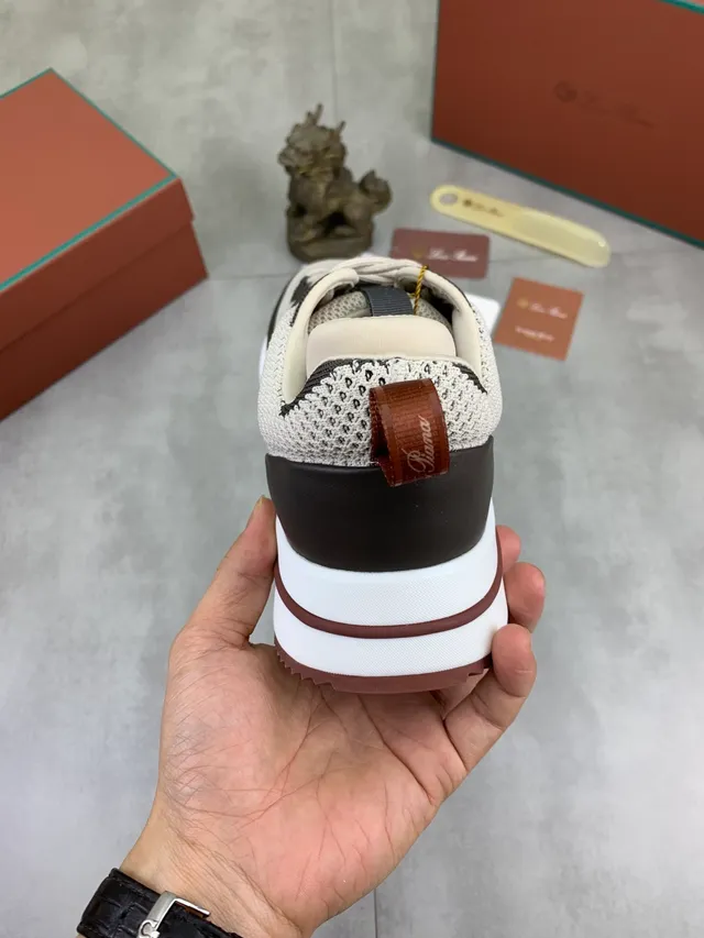 Beige and Gray Knit-Mesh Hybrid Upper Lifestyle Sneaker 3