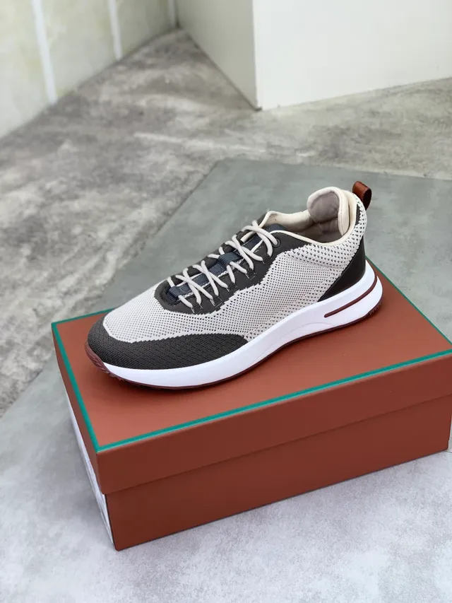 Beige and Gray Knit-Mesh Hybrid Upper Lifestyle Sneaker 4