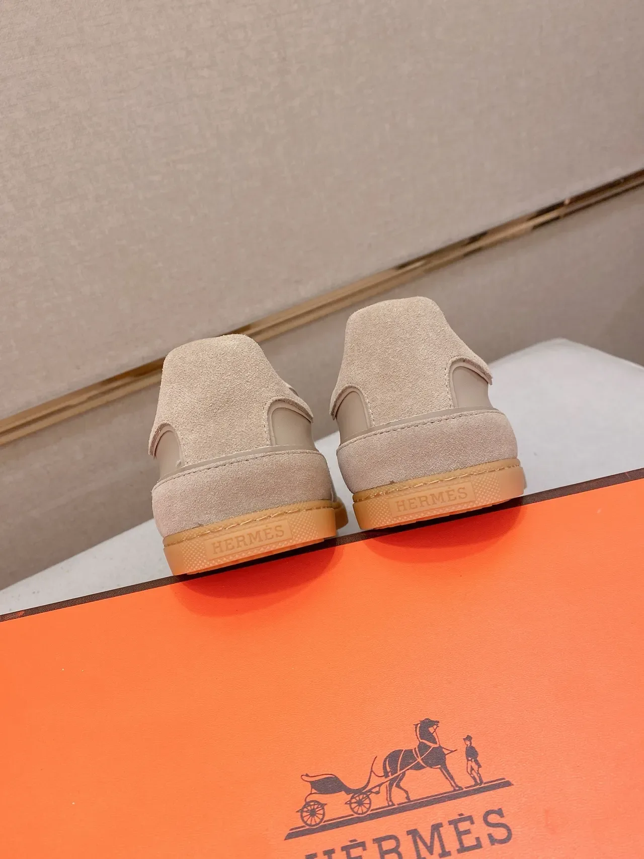 Beige and White Mixed-Material Perforated Lifestyle Sneaker 3