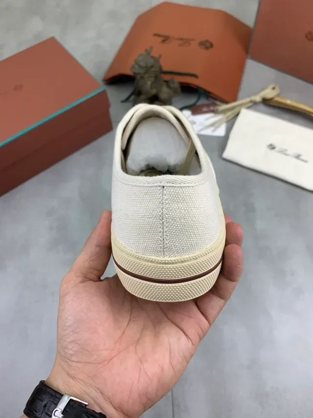 Beige Brown Low-Top Upper Canvas Shoes 4