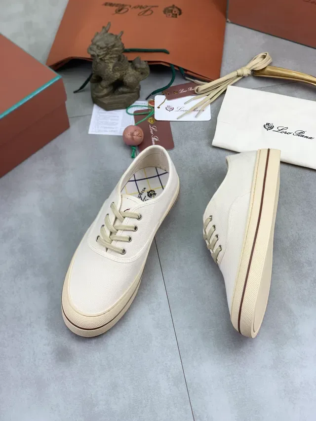 Beige Brown Low-Top Upper Canvas Shoes 6