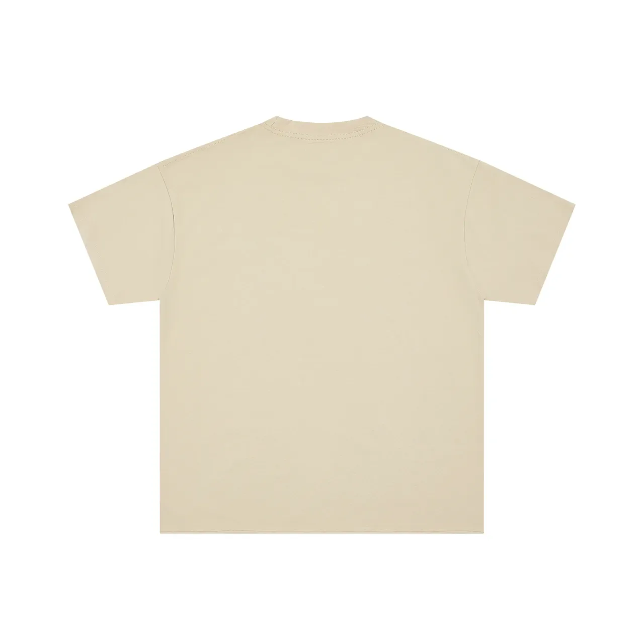 Beige Graphic-Print Crew-Neck Pocket T-Shirt 4