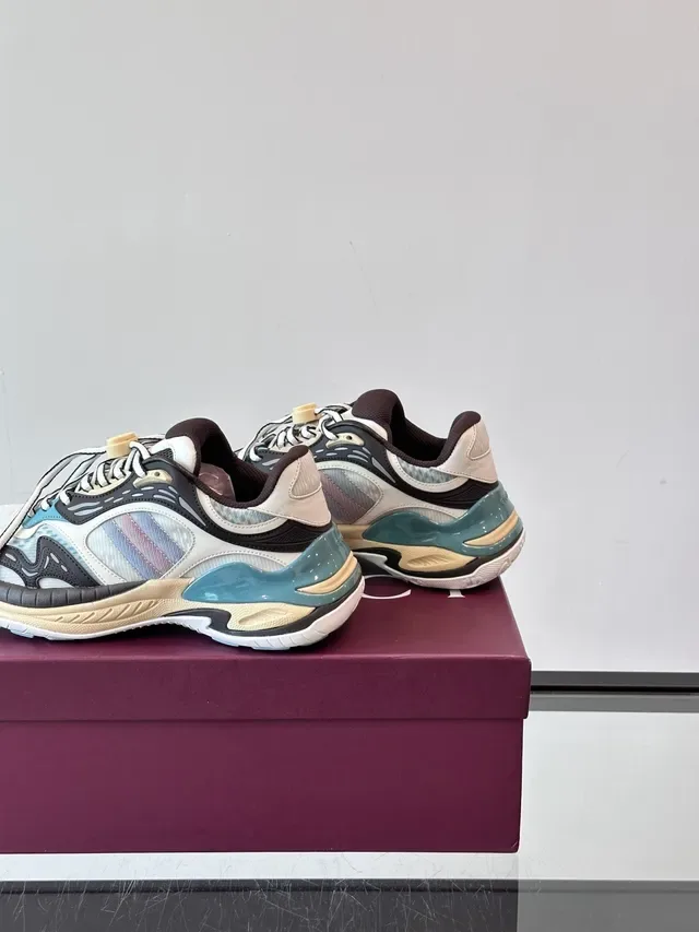Beige Multicolor Chunky Silhouette Layered Synthetic Overlays Sneakers 3
