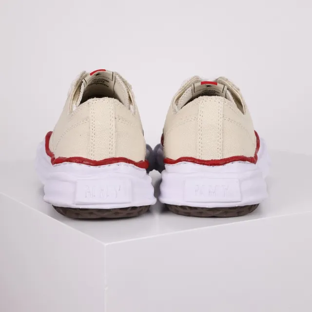 Beige Red Low-Top Upper Canvas Shoes 8