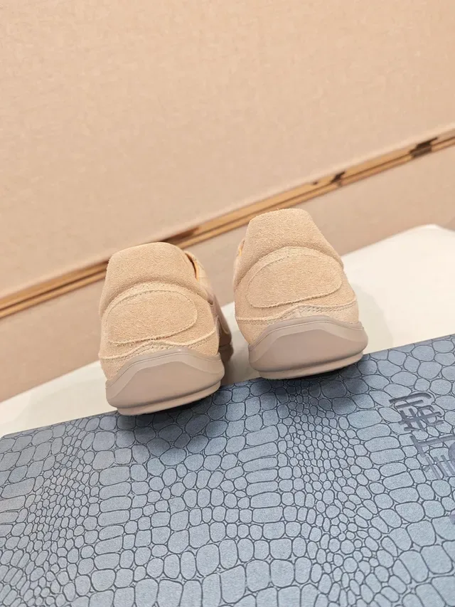 Beige Suede Low-Profile Lace-Up Casual Shoe 3
