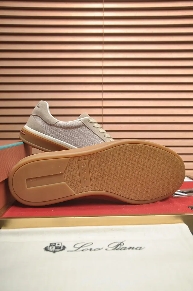 Beige Textured Knit and Suede Lifestyle Sneaker 3