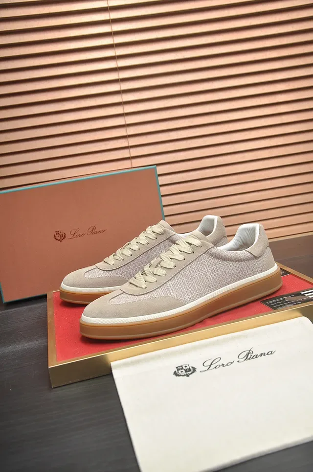Beige Textured Knit and Suede Lifestyle Sneaker 4