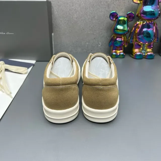 Beige White Canvas Upper V-Shaped Contrast Panel Lifestyle Sneakers 7