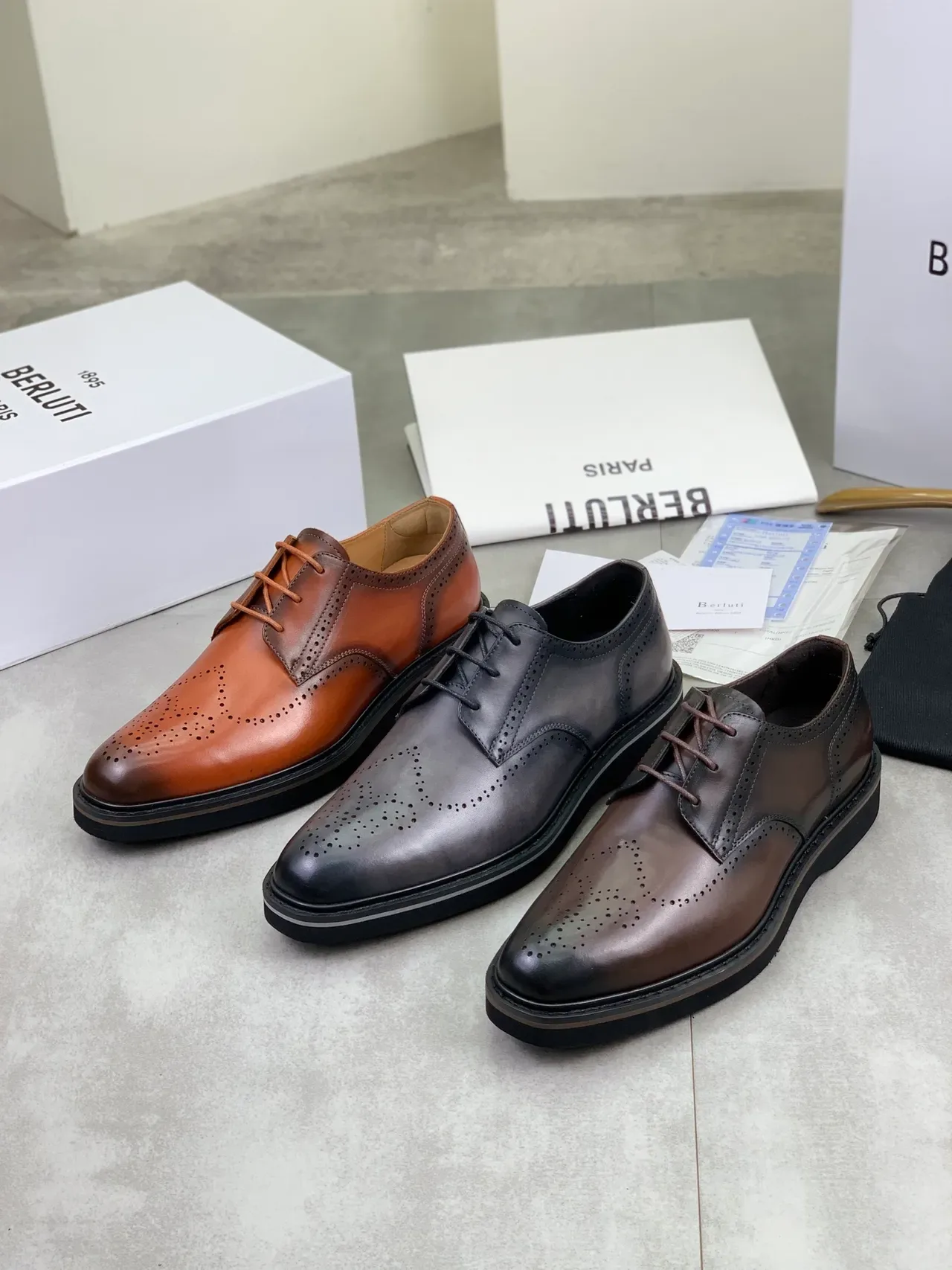 Berluti Full-Brogue Wingtip Cognac Leather Brogues 2