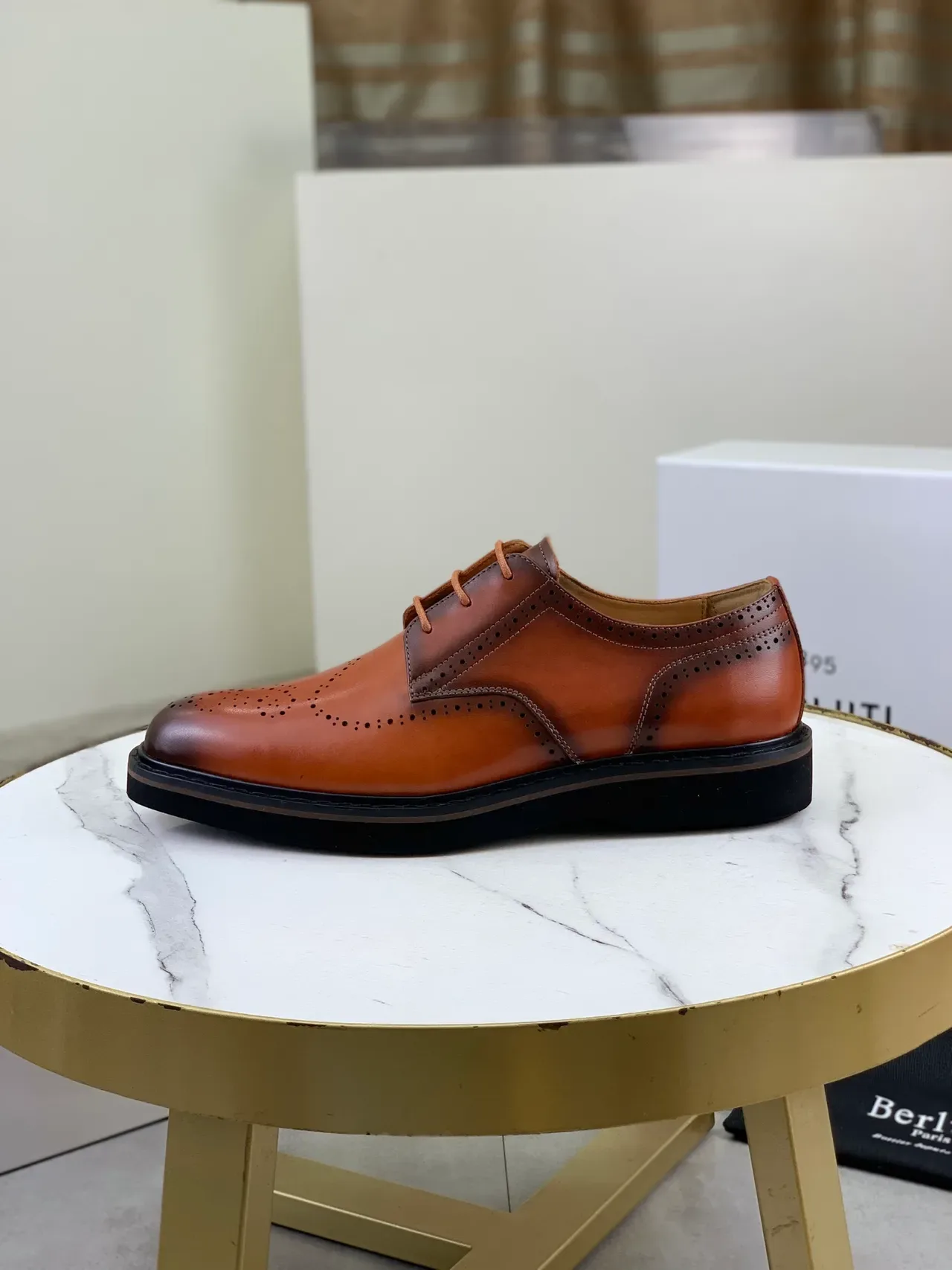 Berluti Full-Brogue Wingtip Cognac Leather Brogues 6