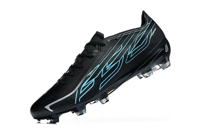 Black and Cyan Firm-Ground Soccer Shoes 4