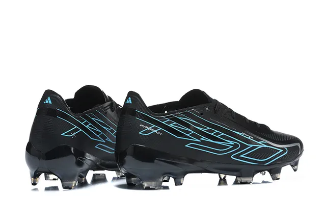 Black and Cyan Firm-Ground Soccer Shoes 5