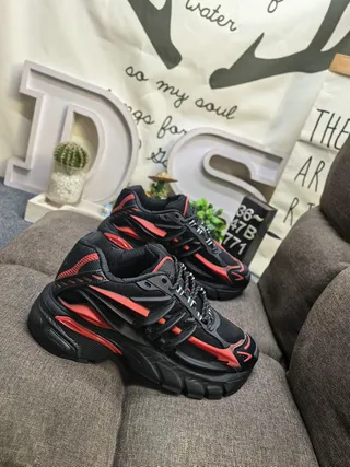 Black and Red Chunky Lifestyle Sneakers 9