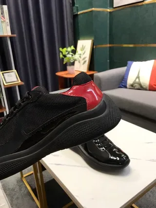 Black and Red Patent Accent Lifestyle Sneakers 2