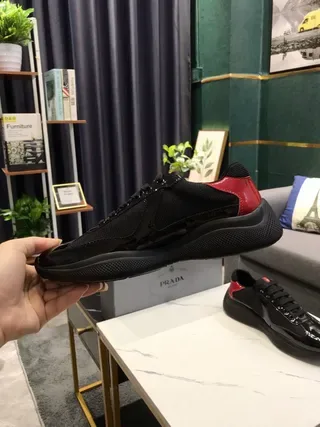 Black and Red Patent Accent Lifestyle Sneakers 3