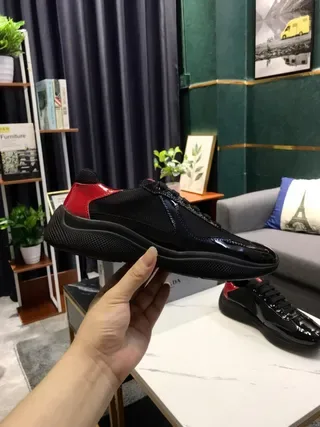 Black and Red Patent Accent Lifestyle Sneakers 4