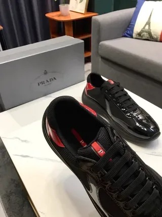 Black and Red Patent Accent Lifestyle Sneakers 5