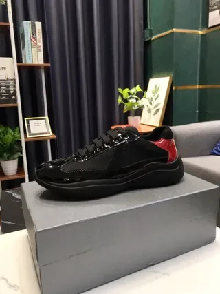 Black and Red Patent Accent Lifestyle Sneakers 8