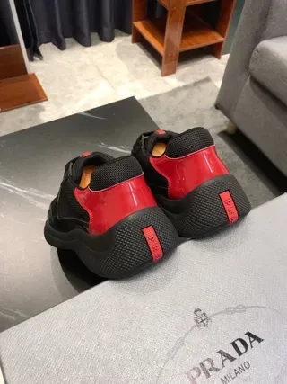 Black and Red Patent Accent Lifestyle Sneakers 9