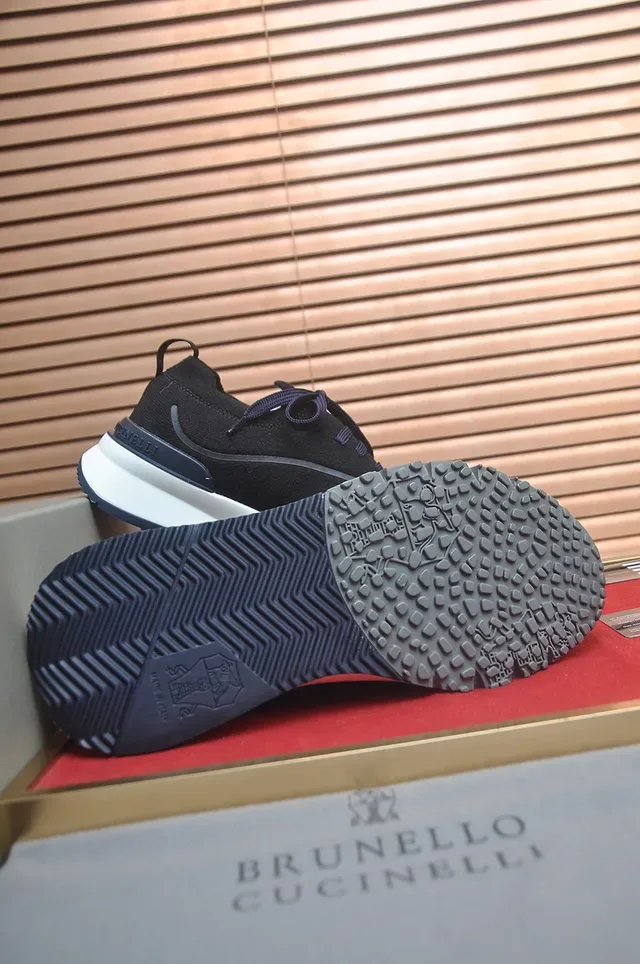 Black and White Knit Upper Lifestyle Sneaker 3